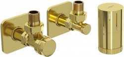 MEXEN/S - G05 úhlová termostatická souprava pro radiátor + krycí rozeta S, zlatá (W901-958-909-50)