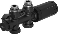 MEXEN/S - G05 úhlová termostatická souprava pro radiátor/středová, Duplex, DN50, černá (W908-958-70)