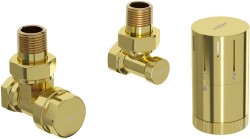 MEXEN/S - G05 úhlová termostatická souprava pro radiátor, zlatá (W901-958-50)