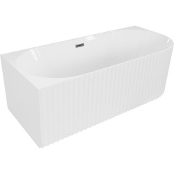 MEXEN/S - Gia volně stojící rohová vana reliéf levá 170 x 80, bílá lesk, sifon a přepad grafit metal (52701708000L-95)