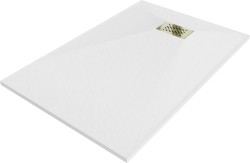 MEXEN/S - Hugo sprchová vanička SMC 100x90, bílá, krytka zlatá (42109010-G)