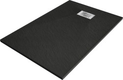 MEXEN/S - Hugo sprchová vanička SMC 100x90, černá, krytka nerez (42709010-X)