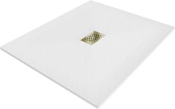 MEXEN/S - Hugo sprchová vanička SMC 110x100, bílá, krytka zlatá (42101011-G)