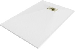 MEXEN/S - Hugo sprchová vanička SMC 110x90, bílá, krytka zlatá (42109011-G)