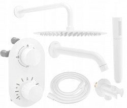 MEXEN/S - Kai DR70 podomítkový vanový SET s výtokovou hubicí + slim sprcha 25, bílá (77602DR70251-20)