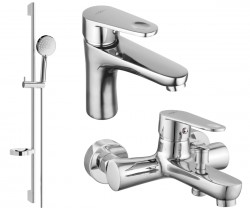 MEXEN/S - Kama DS75 Set umyvadlové a vanové baterie s příslušenstvím, chrom (72503DS75-00)