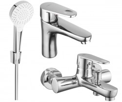 MEXEN/S - Kama R05 Set umyvadlové a vanové baterie s příslušenstvím, chrom (72503R05-00)