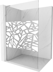 MEXEN/S - Kioto L Sprchová zástěna WALK-IN 120 x 200, bílý vzor, chrom (800-120-103-01-85)