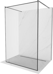 MEXEN/S - Kioto samostatně stojící sprchová zástěna 100 x 200, černá vzor 8 mm, grafit metal (800-100-002-95-70)