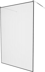 MEXEN/S - KIOTO samostatně stojící sprchová zástěna 110 x 200, transparent/černá vzor 8 mm, chrom (800-110-002-01-70)