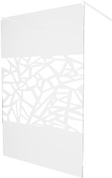 MEXEN/S - KIOTO samostatně stojící sprchová zástěna 120 x 200, transparent/bílý vzor 8 mm, bílá (800-120-002-20-85)