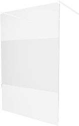 MEXEN/S - KIOTO samostatně stojící sprchová zástěna 120 x 200, transparent/dekor 8 mm, bílá (800-120-002-20-35)