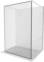 MEXEN/S - Kioto samostatně stojící sprchová zástěna 130 x 200, černý vzor 8 mm, nikl kartáčovaná (800-130-002-97-70)