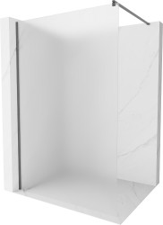 MEXEN/S - Kioto Sprchová zástěna WALK-IN 100 x 200, dekor 8 mm, grafit kartáčovaná (800-100-101-66-30)