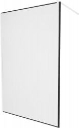 MEXEN/S - KIOTO Sprchová zástěna WALK-IN 100 x 200, transparent/černý vzor 8 mm, bílá (800-100-101-20-70)