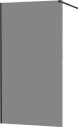 MEXEN/S - KIOTO Sprchová zástěna WALK-IN 100x200 cm 8 mm, černá, kouřové sklo (800-100-101-70-40)