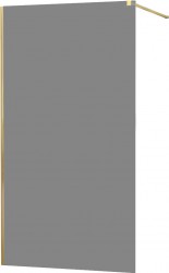 MEXEN/S - KIOTO Sprchová zástěna WALK-IN 100x200 cm 8 mm, zlatá, kouřové sklo (800-100-101-50-40)