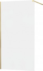 MEXEN/S - KIOTO Sprchová zástěna WALK-IN 100x200 cm 8 mm, zlatá, matné sklo (800-100-101-50-30)