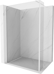 MEXEN/S - Kioto Sprchová zástěna WALK-IN 105 x 30, transparent, bílá (800-105-212-20-00-030)