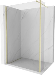 MEXEN/S - Kioto Sprchová zástěna WALK-IN 105 x 30, transparent, zlatá kartáčovaná (800-105-212-55-00-030)