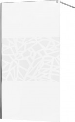 MEXEN/S - KIOTO Sprchová zástěna WALK-IN 120x200 cm 8 mm, chrom, bílý vzor (800-120-101-01-85)