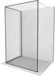 MEXEN/S - Kioto Sprchová zástěna WALK-IN 130 x 120, černý vzor, chrom (800-130-212-01-70-120)