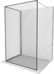 MEXEN/S - Kioto Sprchová zástěna WALK-IN 130 x 120, černý vzor, nikl kartáčovaná (800-130-212-97-70-120)