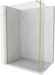 MEXEN/S - Kioto Sprchová zástěna WALK-IN 130 x 30, transparent, zlatá (800-130-212-50-00-030)