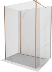 MEXEN/S - Kioto Sprchová zástěna WALK-IN 130 x 70 x 30, transparent, měď kartáčovaná (800-130-070-221-65-00-030)