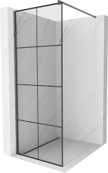 MEXEN/S - Kioto Sprchová zástěna WALK-IN 80 x 200, černý vzor 8 mm, grafit metal (800-080-101-95-77)