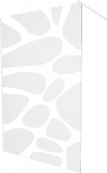 MEXEN/S - KIOTO Sprchová zástěna WALK-IN 80 x 200, transparent/bílý vzor 8 mm, bílá (800-080-101-20-97)