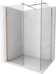 MEXEN/S - Kioto Sprchová zástěna WALK-IN 80 x 70, transparent, měď kartáčovaná (800-080-202-65-00-070)
