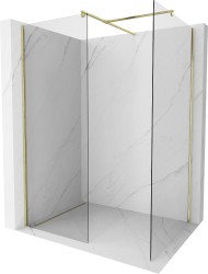 MEXEN/S - Kioto Sprchová zástěna WALK-IN 80 x 70, transparent, zlatá kartáčovaná (800-080-202-55-00-070)