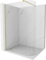 MEXEN/S - Kioto Sprchová zástěna WALK-IN 90 x 200, transparent 8 mm, zlatá kartáčovaná (800-090-101-55-06)