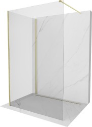 MEXEN/S - Kioto Sprchová zástěna WALK-IN 90 x 75, transparent, zlatá kartáčovaná (800-090-212-55-00-075)
