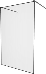 MEXEN/S - KIOTO Sprchová zástěna WALK-IN volněstojící 110 x 200, transparent/černá vzor 8 mm, černá (800-110-002-70-70)