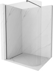 MEXEN/S - Kioto Sprchová zástěna WALK-IN Walk-in 90 x 200, transparent 8 mm, grafit kartáčovaná (800-090-101-66-06)