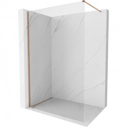 MEXEN/S - Kioto-X Sprchová zástěna WALK-IN 80 x 200, transparent 10 mm, měď kartáčovaná (800-080-101-65-00-X)