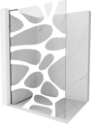 MEXEN/S - KiotoL Sprchová zástěna WALK-IN 70 x 200, bílá vzor, grafit metal (800-070-103-95-97)