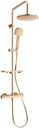 MEXEN/S - KT40 sprchový sloup s termostatickou baterií, růžového zlata (771504093-60)