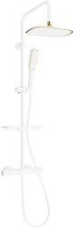 MEXEN/S - KT49-SPRCHOVÁ SADA S TERMOSTATICKOU BATERII BÍLÁ/ ZLATÁ (771504993-25)