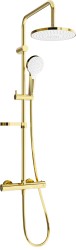 MEXEN/S - KX05 sprchový sloup s termostatickou baterií, zlato / bílá (771500591-50)
