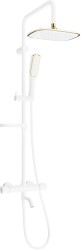 MEXEN/S - KX49-VANOVÁ SOUPRAVA S TERMOSTATICKOU BATERIÍ-SPRCHA, BÍLO/ ZLATÁ (779004991-25)