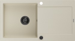 MEXEN/S - Leo granitový dřez 1 s odkapávačem 900x500 mm, béžová,+ černý sifon (6501901010-69-B)