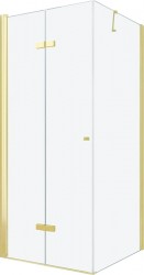 MEXEN/S - LIMA sprchový kout 80x80, transparent, zlatá (856-080-080-50-00)