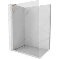 MEXEN/S - Lunar L Sprchová zástěna WALK-IN levá 80 x 200, transparent 8 mm, měď kartáčovaná (830L-080-000-65-00-L)