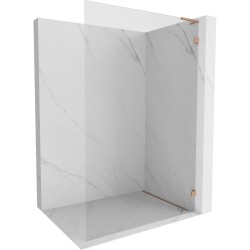 MEXEN/S - Lunar L Sprchová zástěna WALK-IN pravá 80 x 200, transparent 8 mm, měď kartáčovaná (830L-080-000-65-00-P)