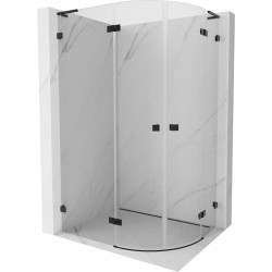 MEXEN/S - Lunar L sprchový kout čtvrtkruh křídlový levá 80 x 70, transparent, černá (833L-080L-070P-70-00)