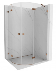 MEXEN/S - Lunar L sprchový kout čtvrtkruh křídlový pravá 100 x 90, transparent, růžové zlato (833L-100P-090L-60-00)