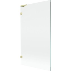 MEXEN/S - Lunar L vanová zástěna FIX 100 x 150, transparent, zlatá kartáčovaná (897L-100-000-55-00)